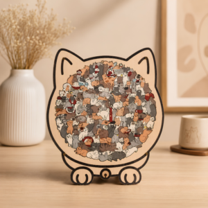 Drewniane puzzle z motywem kotów - 133szt.